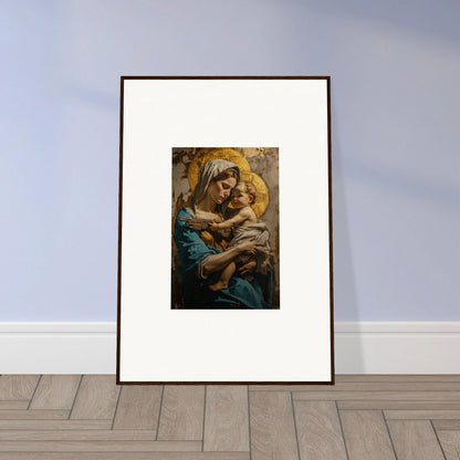 Framed Sacred Embrace wall art of a woman and child, perfect for room decoration