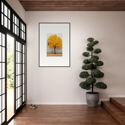 Framed wall art featuring a yellow tree in Lemonade Gaze Reverie special edition art™