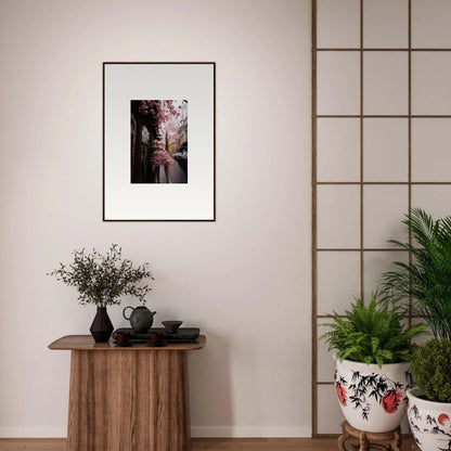 Framed wall art of Petal Eccentricity Revealed on a light wall, perfect for any space