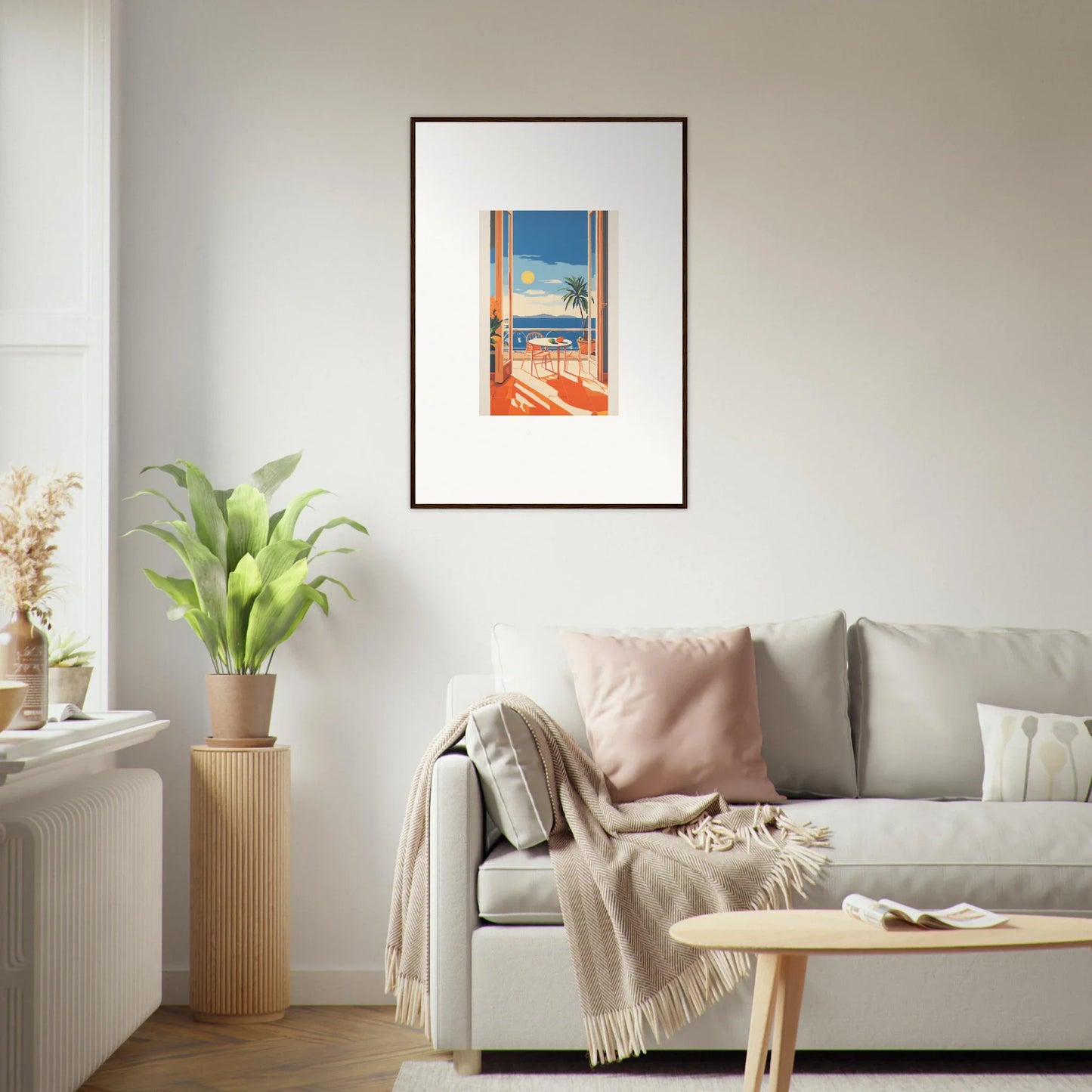 Framed poster of an ocean view for Tranquil Mirage Brunch special edition art™