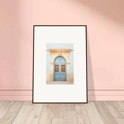 Framed photograph of a blue vintage door in special edition art for premium walls