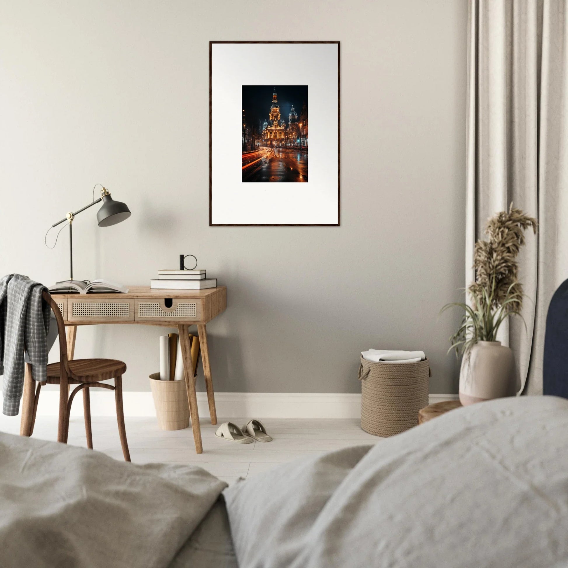 Framed photograph of a cathedral at night from Midnight Highway Mirage special edition art™