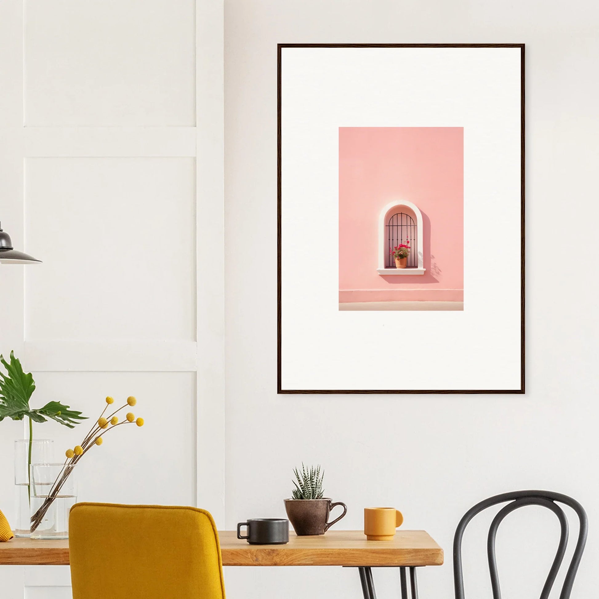 Framed art print of a pink window niche from Sunset Silhouette Romance special edition