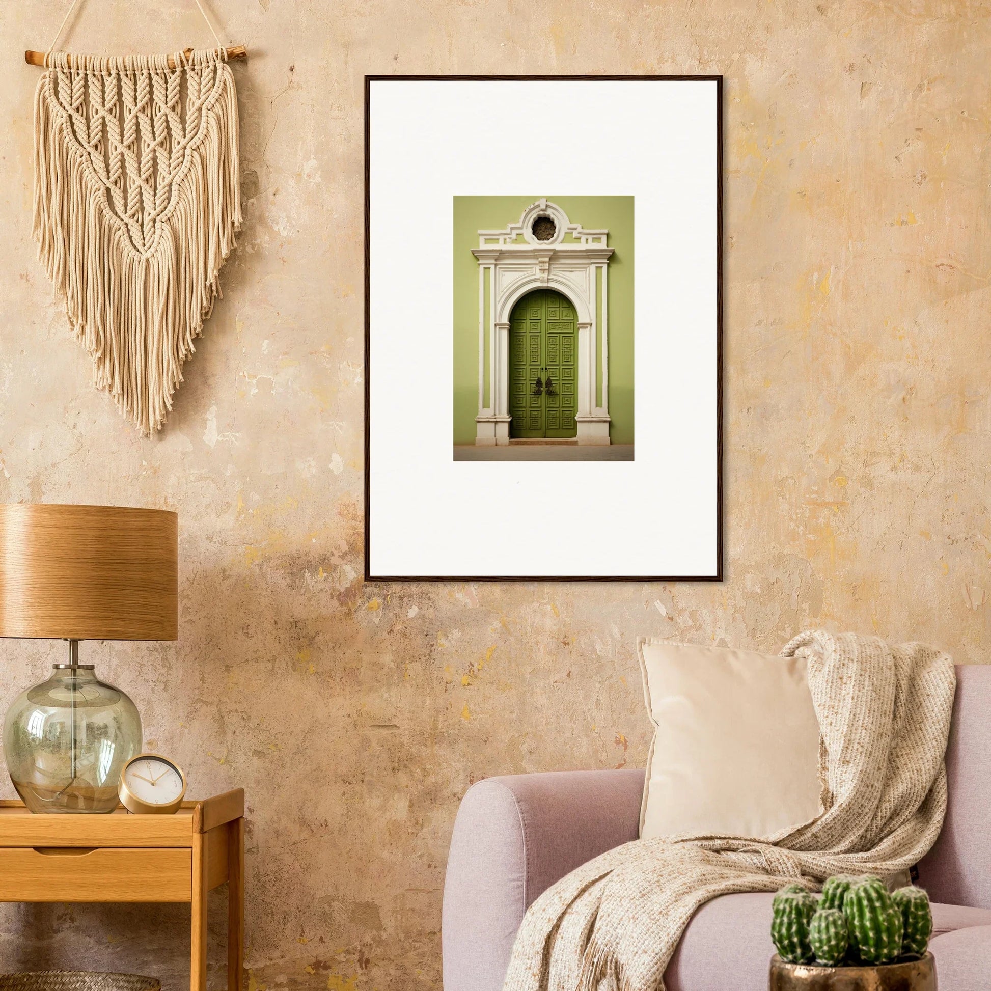 Framed photo of an ornate green door from the Verdant Sentry Whispers special edition art™