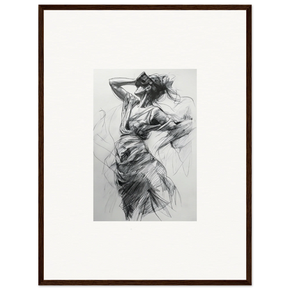 Expressive charcoal sketch of a dancer from the Sketch Mirage Matinee special edition art™