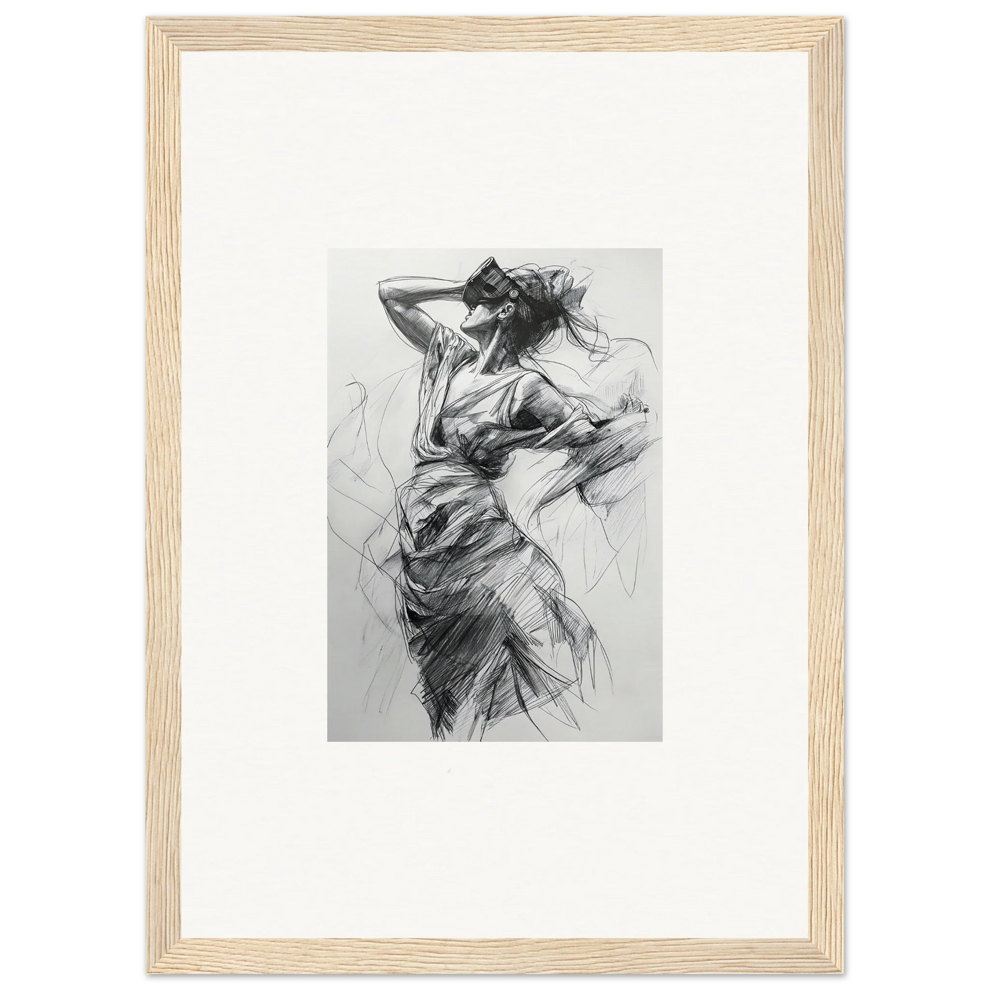 Dynamic charcoal sketch of a figure in motion on the Sketch Mirage Matinee