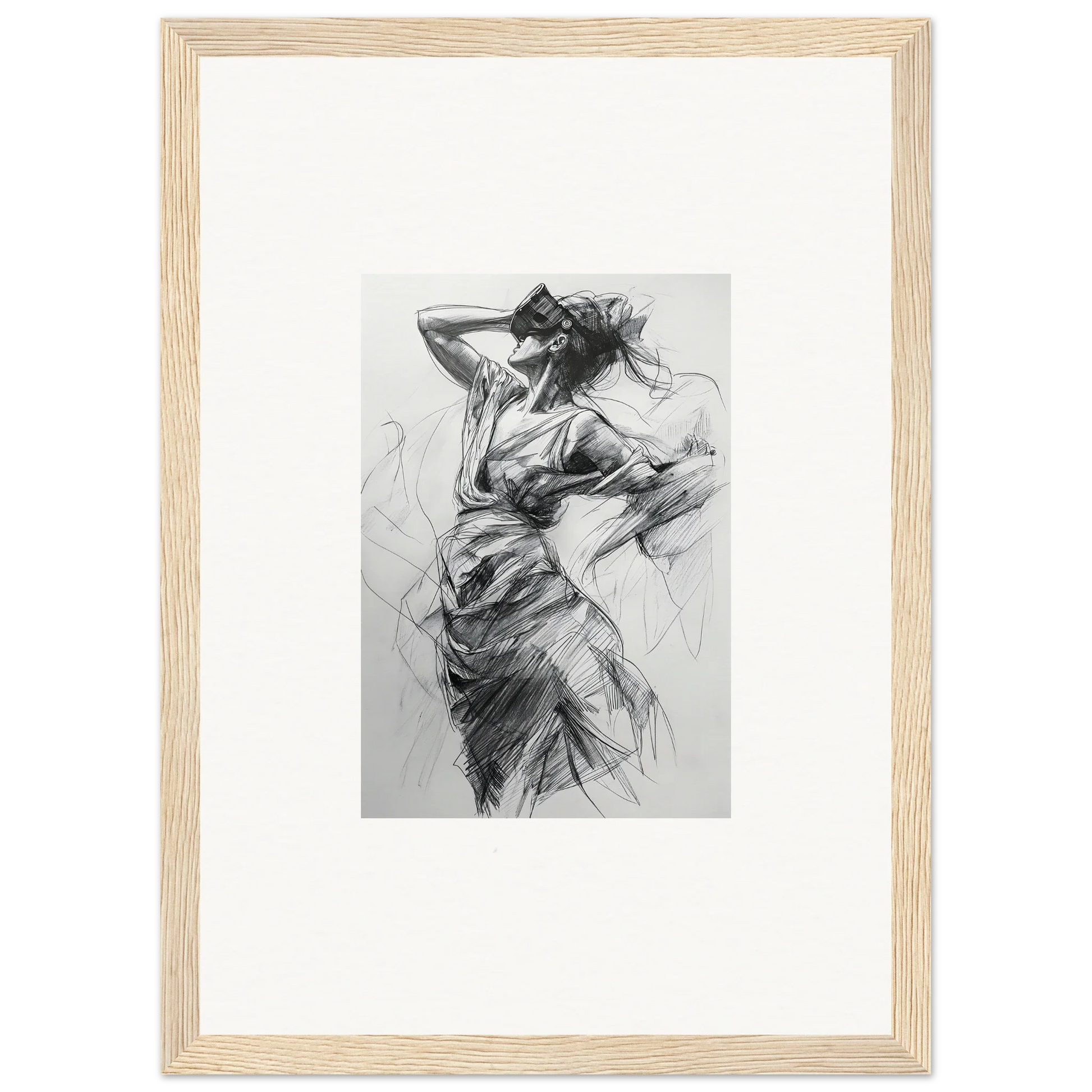 Dynamic charcoal sketch of a figure in motion on the Sketch Mirage Matinee