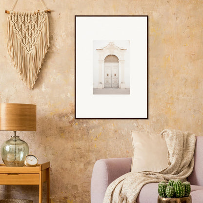 Framed wall art featuring a black and white arched doorway from Faded Elegance Whispers