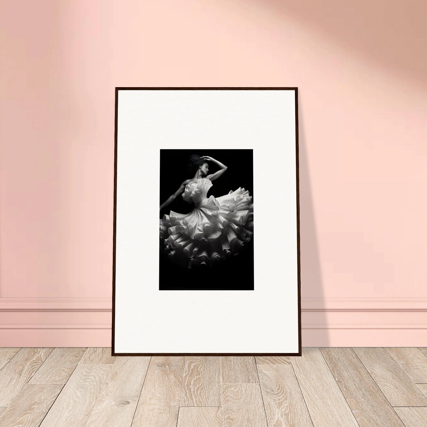 Framed black and white photo of a ballet dancer in Nocturnal Flourishbyen special edition art™