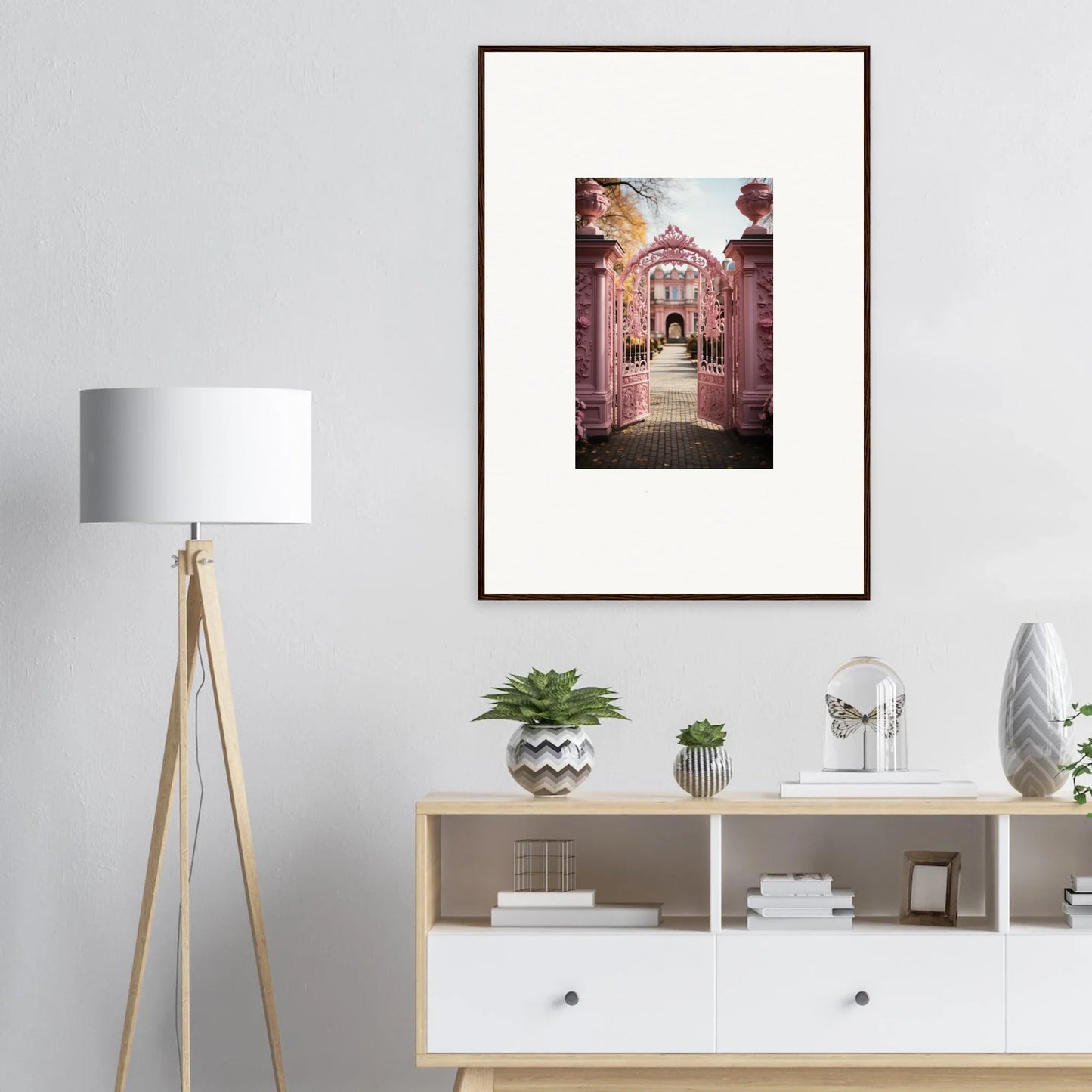 Framed photo of an ornate pink archway in Sugarcotton Visions Gateway art™