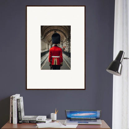 Framed wall art of a Queen’s Guard in red from the Scarlet Temporal Century collection