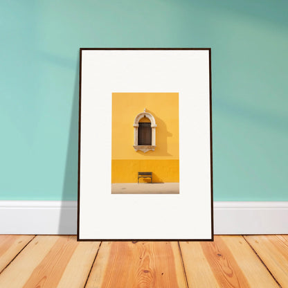 Framed photograph of a yellow wall and arched window in Gapes of Gargoyles special edition art™