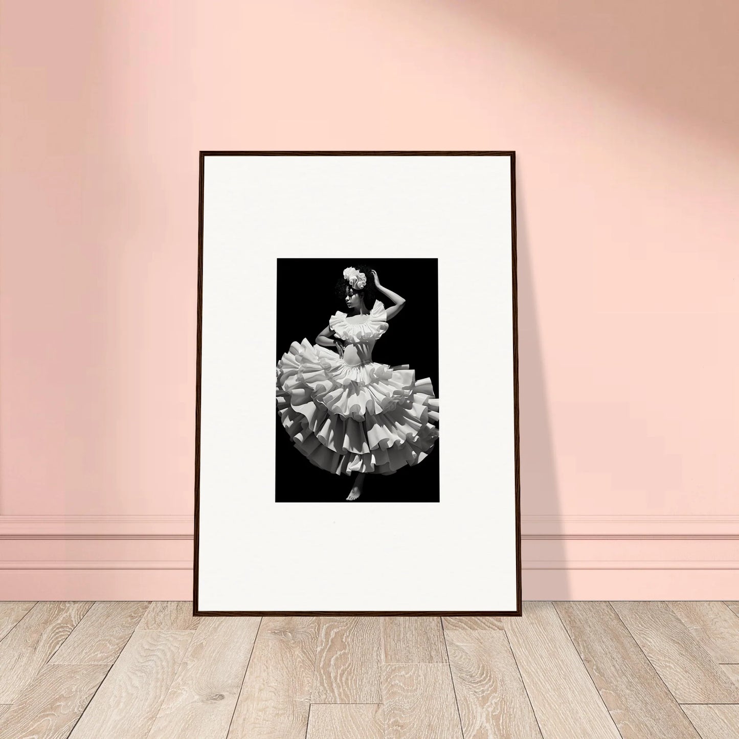 Framed black and white dancer photo in Curves Dreamscape Illuminated special edition art™