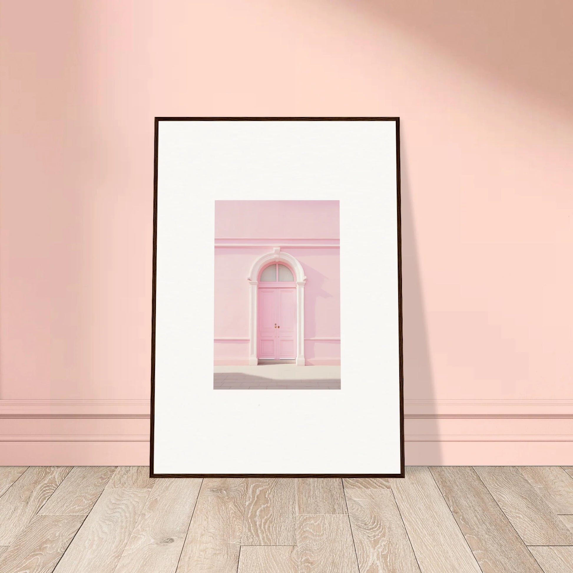 Framed wall art of a pink arched door in the Pearly Baccarat Dream special edition