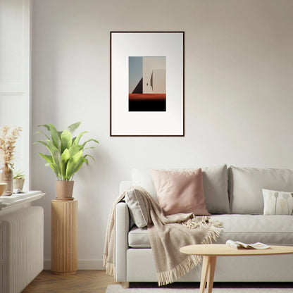 Framed minimalist artwork with geometric shapes in Sombra Espérante Architecture style