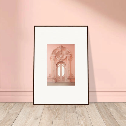 Framed wall art of an ornate pink Baroque doorway from the Ether Pendantia Portal