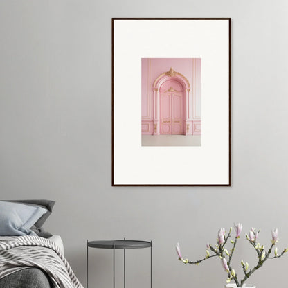 Framed wall art of pink arched doorway in Paris Dreams Frame, perfect for decor