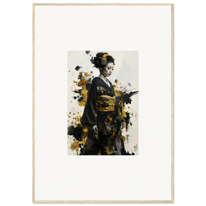 Artistic portrait of a geisha in a kimono, featured in Send of Echoes special edition art™