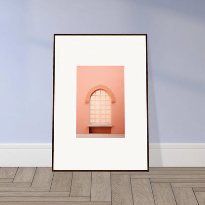 Framed wall art of a pink architectural archway for Windows Morning Whisper