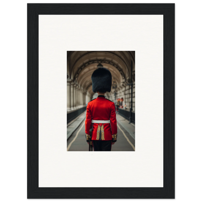 Royal guard in red uniform and bearskin hat from Scarlet Temporal Century framed wall art