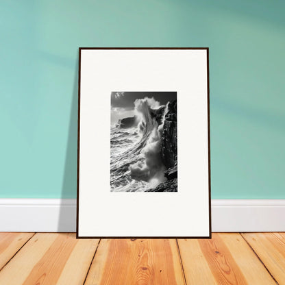 Framed wall art of a crashing wave from Tidal Curved Reality special edition art™