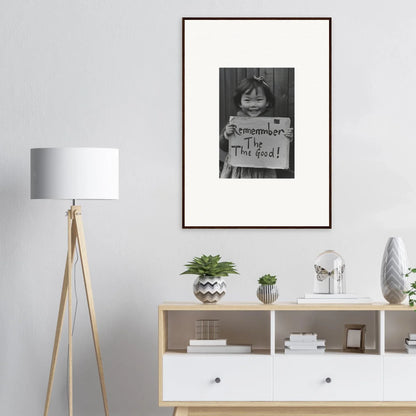 Framed black and white photo on light gray wall from Timeless Joy Parade, special edition art™