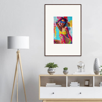 Vibrant Expression canvas print of a colorful figure in motion for stylish room decoration