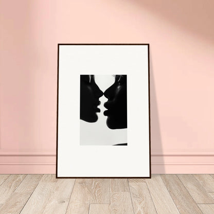 Black and white framed art print of silhouetted profiles from Nights Echoes special edition art