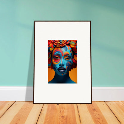 Colorful abstract portrait wall art for vibrant room decoration in Vivid Visage