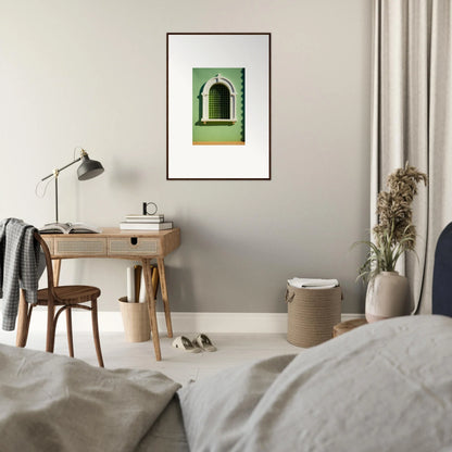 Framed art print of a green architectural archway for the Visible Equilibrium Window