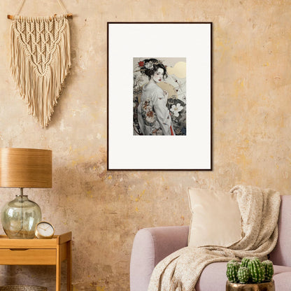 Framed black and white vintage artwork from Daydream Blossom Wistitudes collection