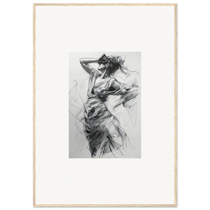 Expressive charcoal sketch of a dancer from Sketch Mirage Matinee for premium wall art