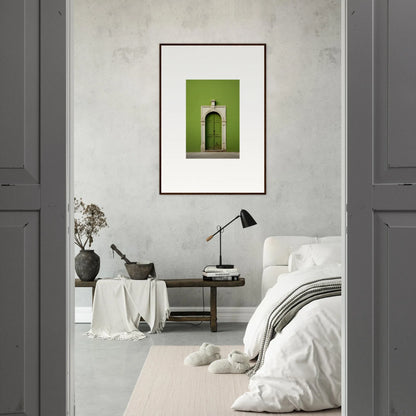 Framed photograph of a green door in Green Origins premium framed wall art