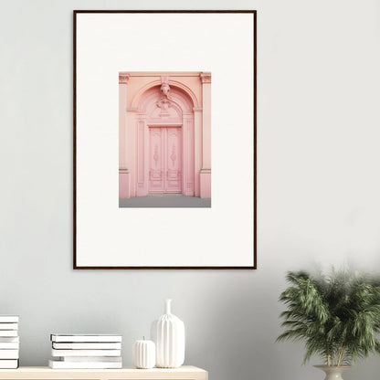 Framed art print of a pink arched doorway in Porphyr Pink Processions special edition art™