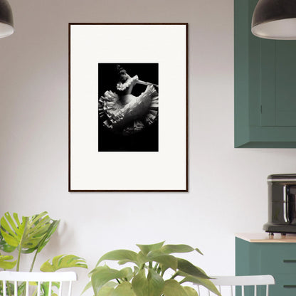 Framed black and white photo of a dancer in motion from Swirled Dream Dancer art™