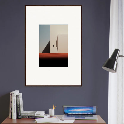 Framed minimalist art print of Sombra Espérante Architecture with geometric shapes