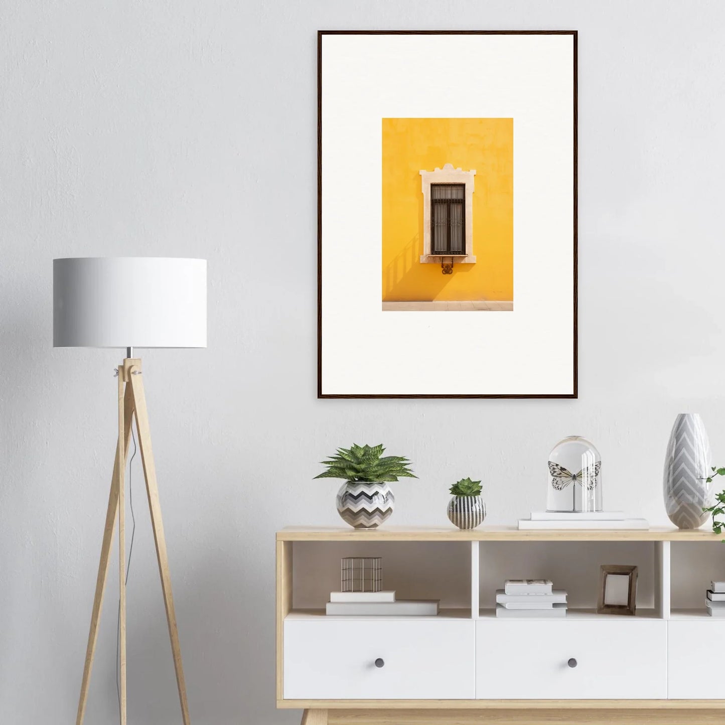 Framed photo of a window on a yellow wall from Window’s Giallo Reverie special edition art™