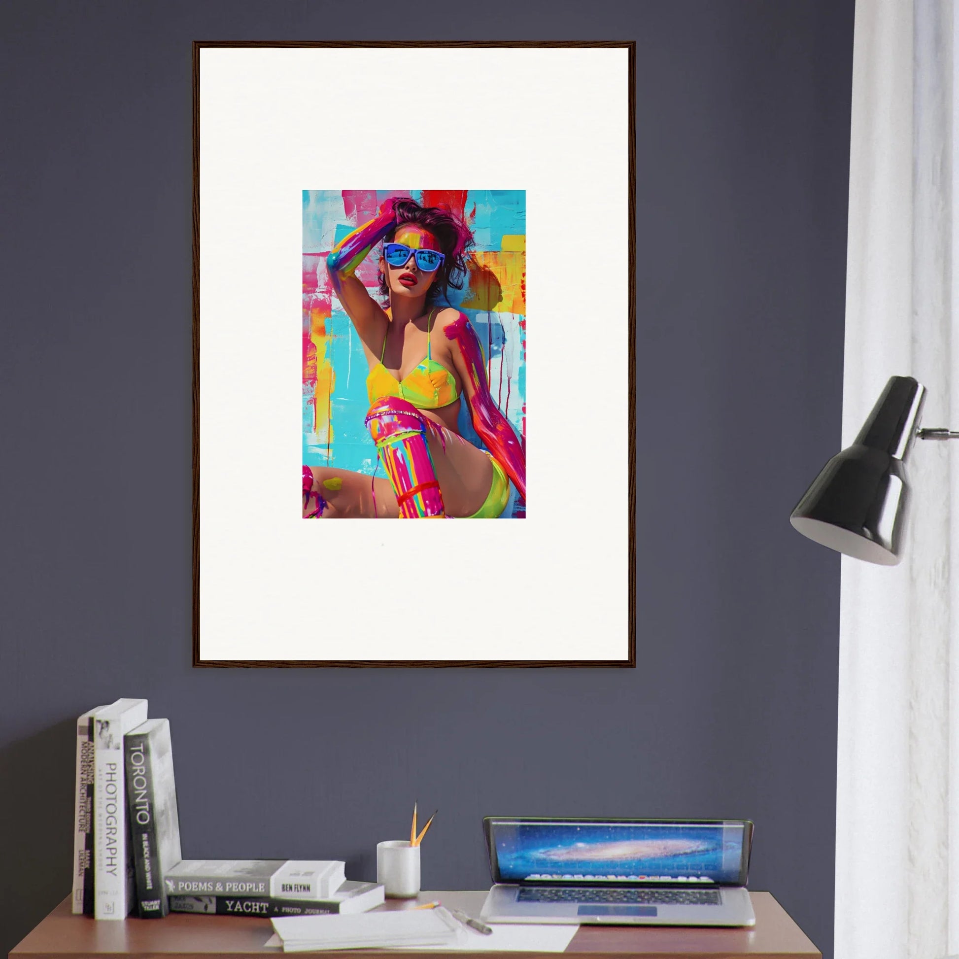 Colorful abstract portrait canvas print for unique room decoration and vibrant wall art