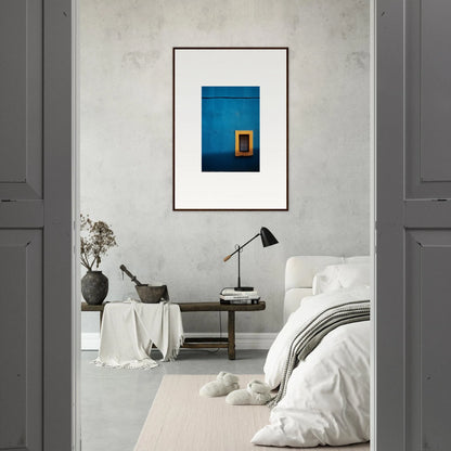 Framed photo of a vibrant blue door, highlighting Hypercolor Dreamscape Longitude