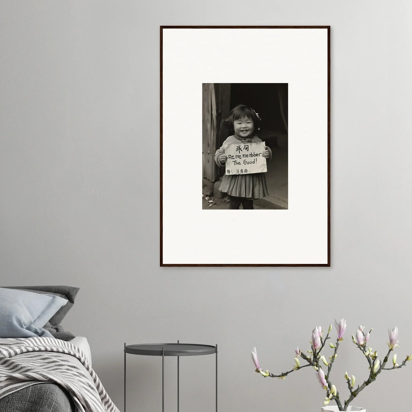 Framed black and white photograph on a white mat from Ephemeral Joy Imbibed collection