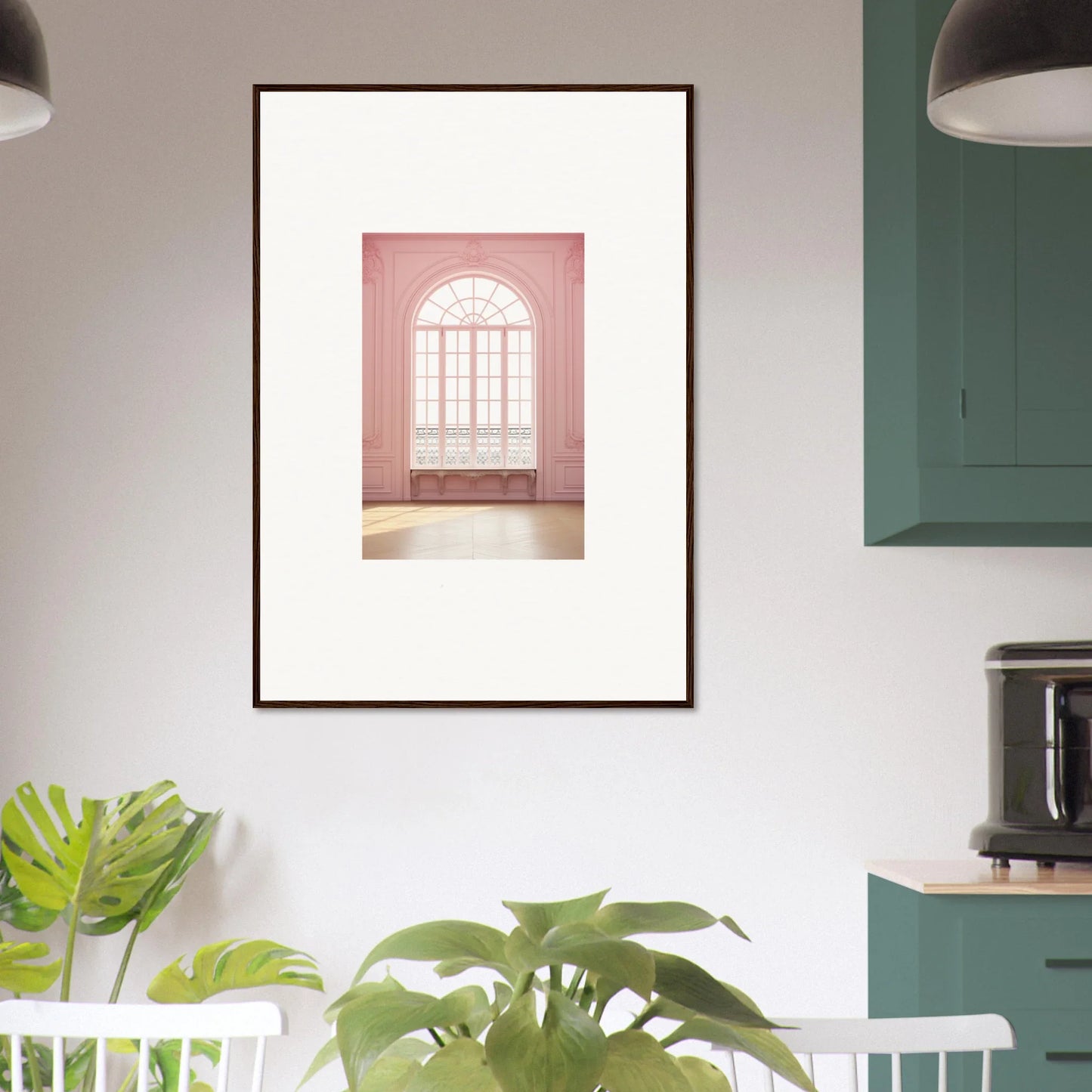 Framed wall art of a pink-tinted window in Ether Balcon Evolvement design