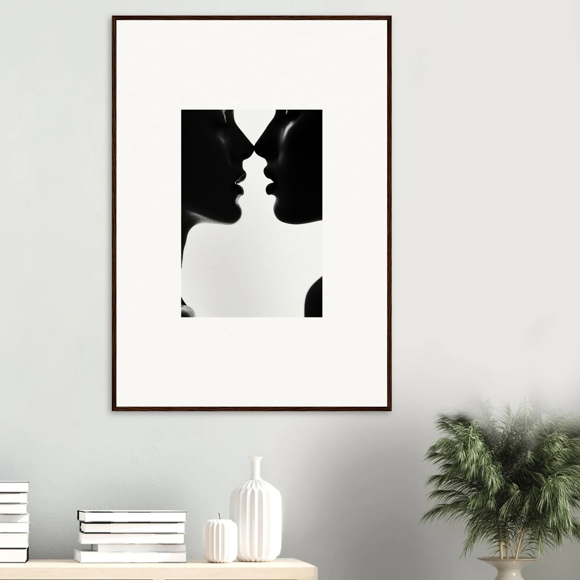 Black and white silhouette of two profiles for Shadowed Sédual Symphony special edition art™