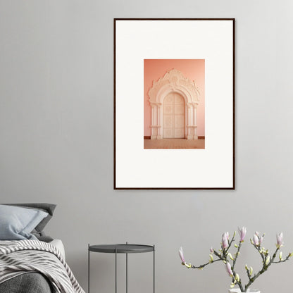 Framed wall art of a peachy-pink archway, perfect for Patio Reverie Sleutelenv vibes