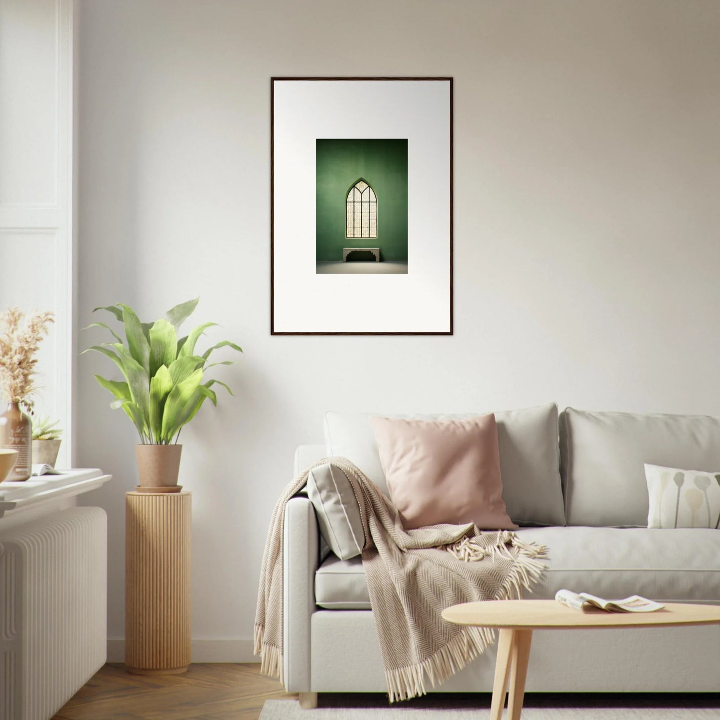 Framed photograph of a gothic church window in Evermind Greenthaum premium art