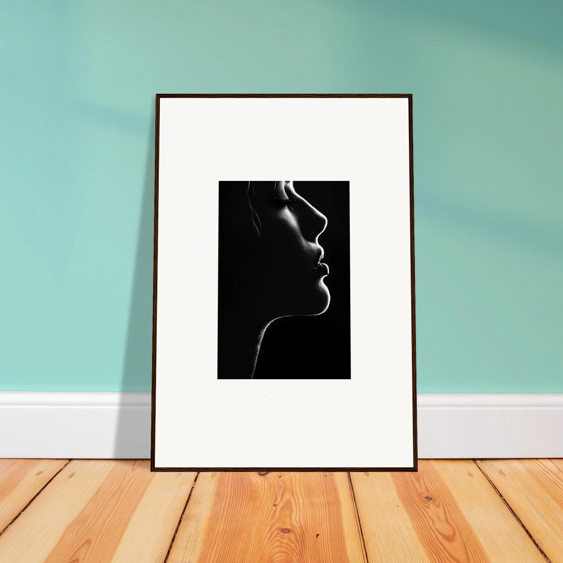 Framed black and white silhouette art from Velvet Void Sensation special edition art™