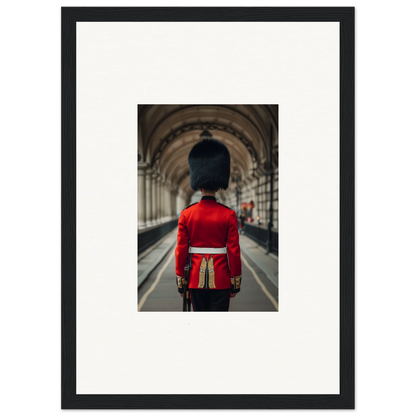 Guard in red ceremonial uniform with white belt in Scarlet Temporal Century framed wall art