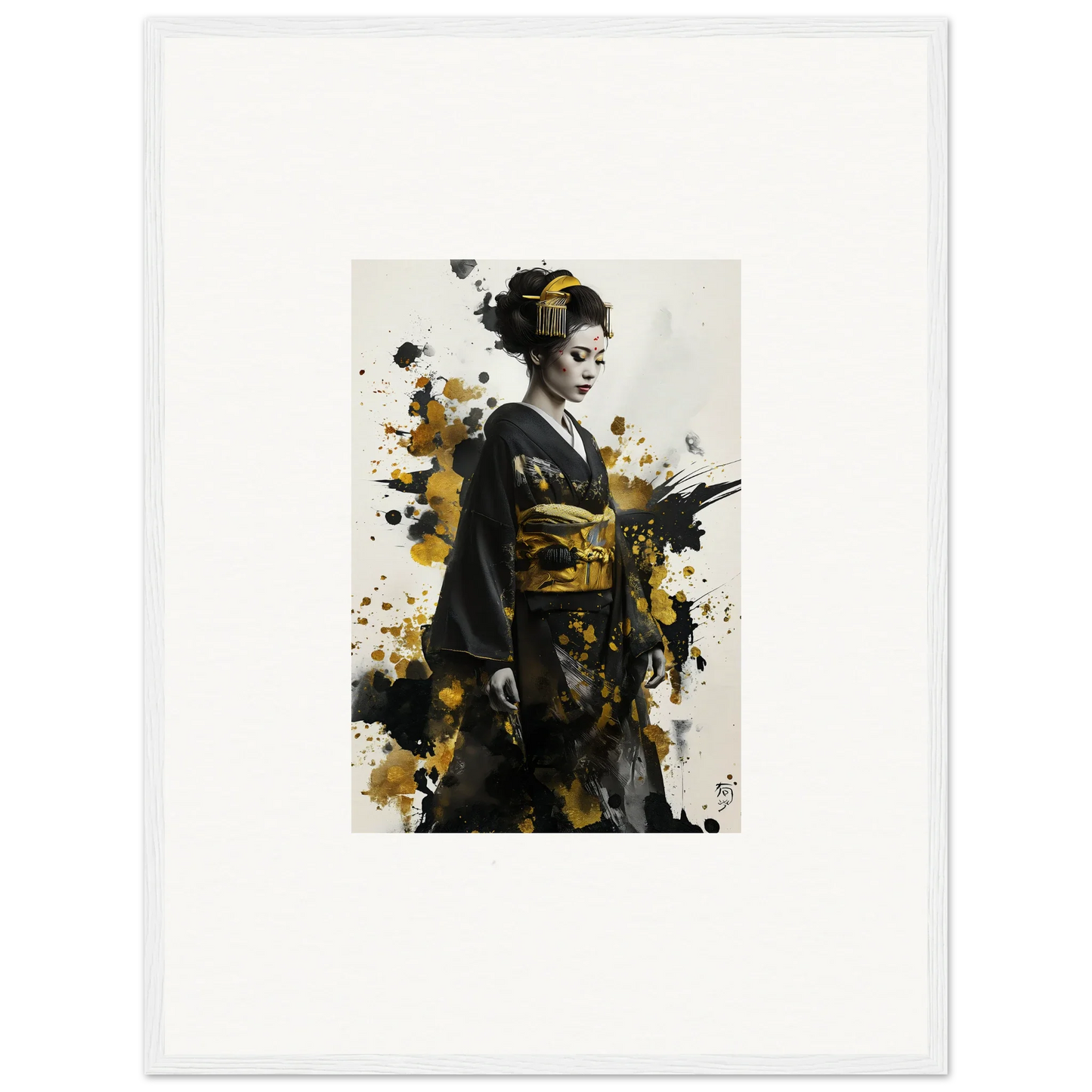 Artistic portrait of a Geisha in traditional kimono, a special edition art™ for your wall