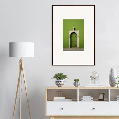 Framed photograph of a green door, part of the Green Origins special edition art™