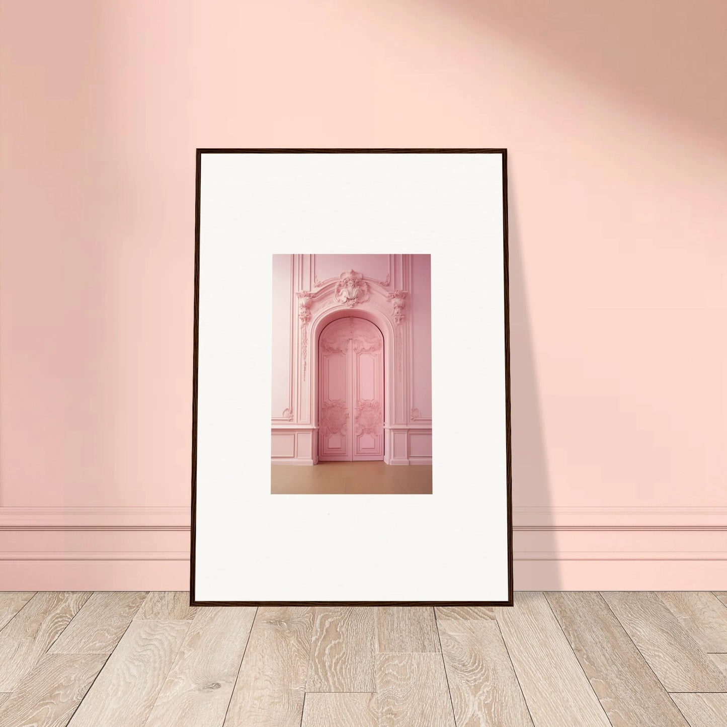 Framed photograph of an ornate pink doorway from Gentle Whims Myths special edition art™