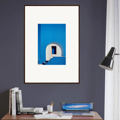 Bright blue Mediterranean architectural detail in a special edition art™ framed wall art